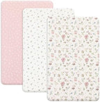 PHF 3 Pack Soft Mini Crib Sheets, Floral & Animal Pack N Play Sheets by PHF