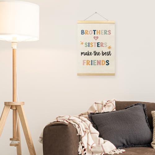 TLESKE Kids Room Playroom Poster Hanger Frame, Brothers Sisters Make the Best - Image 4