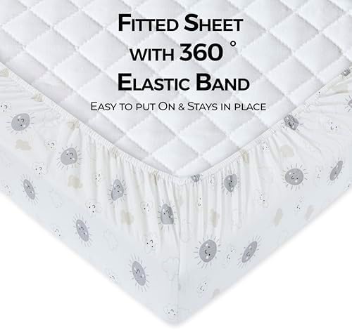 Dreamology Mini Crib Sheets Fitted, 100% Cotton Jersey Crib Sheets - Image 5