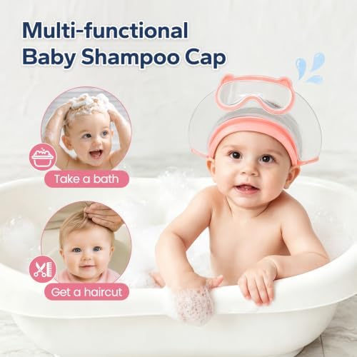 FUNUPUP Baby Shower Cap for Toddlers Kids, Soft TPE Silicone, Nude Pink - Image 5