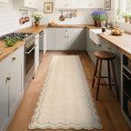GarveeHome 2x6 Scalloped Washable Runner Rug Non Slip Hallway Kitchen Rug - Image 3