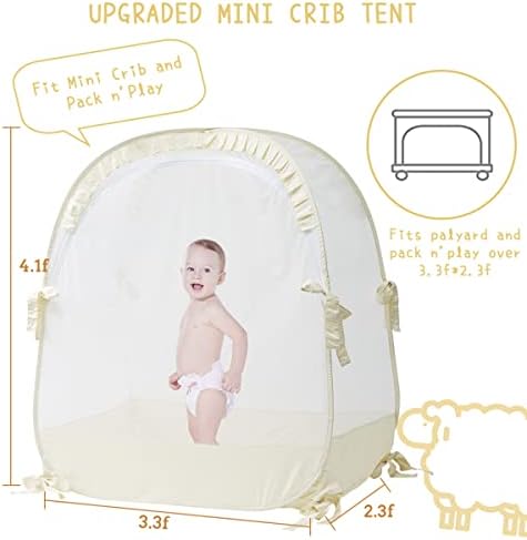 L RUNNZER Pack N Play Tent, Baby Crib Tent to Keep Baby from Climbing Out - Image 2