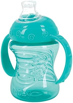 Nuby Grip N' Sip 2 Handle Soft Spout Trainer Cup - 8 oz - Aqua - Image 2
