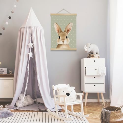You found a duck Cute Rabbit Wall Art Decor, Nordic Woodland Animal Wall - Image 7
