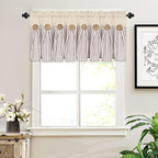 ASPMIZ Farmhouse Valances for Windows, Boho Kitchen Valances Curtains - Image 2