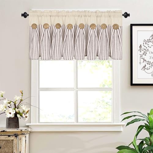 ASPMIZ Farmhouse Valances for Windows, Boho Kitchen Valances Curtains - Image 2