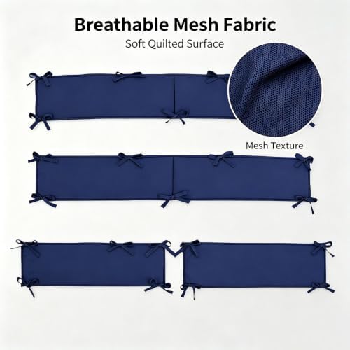 Foldable Rail Covers with Tie Straps, Mesh Soft Wall Padding Panels - Image 6