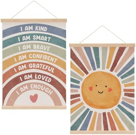 Inspirational Boho Sun Poster Hanger, Positive Affirmations Wall Decor by Unknown