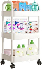 Baby Diaper Cart with Wheels and Handle 3 Tier Rolling Cart Diaper Organizer by Tfulad