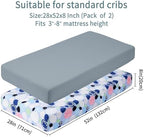 GUNTAIL Baby Crib Sheets for Boys Girls, 2 Pack Fitted Crib Sheet for Standard - Image 4