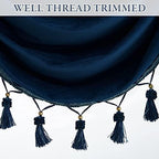 StangH Navy Blue Velvet Waterfall Valances W39 inches, 1 Panel - Image 4