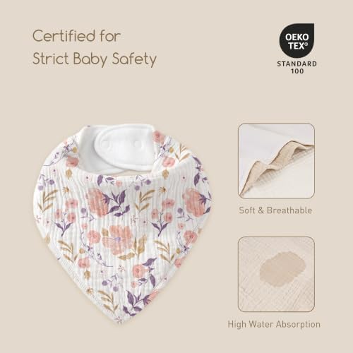10 Pack Muslin Baby Bandana Bibs - Image 5