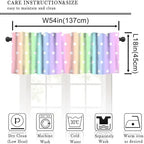 Colorful Rainbow Window Valance, Cartoon Cute Pastel Stripes Polka Dots Print - Image 5