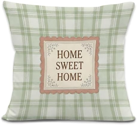 Sage Green Home Sweet Home Throw Pillow Covers, Housewarming Gifts, Farmhouse by LRyeisahh