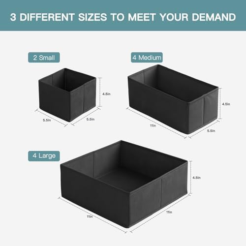 Criusia Drawer Organizer Clothes, 10 Pack Dresser Organizer - Image 2