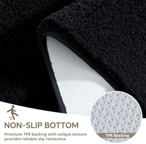 Polyester Bathroom Rug 36"x60" Black, Large Soft Shaggy Bath Mat - Image 6