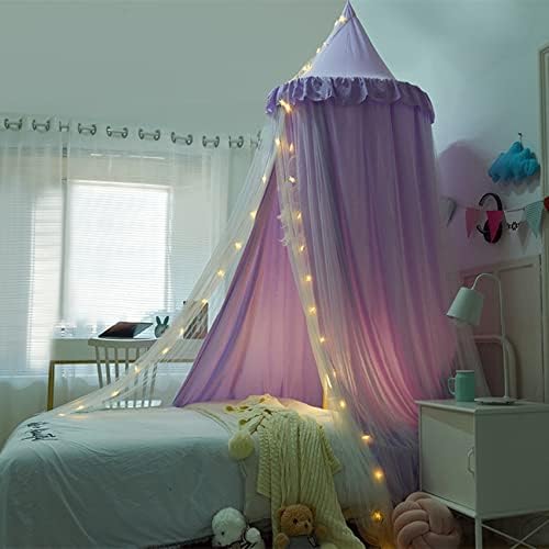VETHIN Bed Canopy Double Layer Princess Round Dome Dreamy Mosquito Net Bedding - Image 6
