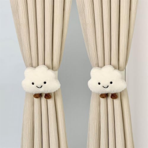 Hygge Living 2PACK Snap-Fit Cartoon Cloud Curtain Tiebacks Hook Holdbacks Cute by Unknown
