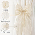 2 Pack French Lace Bow Curtain Tiebacks - Image 4