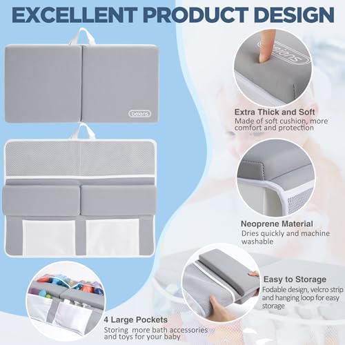 beiens Bath Kneeler and Elbow Rest Pad Set, 1.5 Inch Thick Memory Foam Mat - Image 2