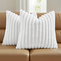 FUTEI Pack of 2 Faux Fur Throw Pillow Covers 22x22 Inch by FUTEI