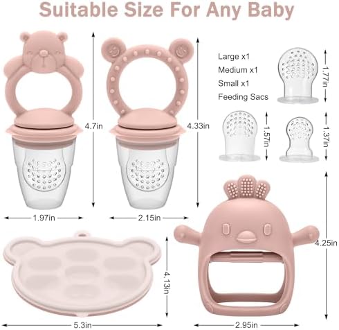 Baby Teething Toy with Fruit Food Feeder & Popsicle Freezer Molds Set - Image 5