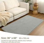 Polyester Bathroom Rug 36"x60" Gray, Large Soft Shaggy Bath Mat - Image 2