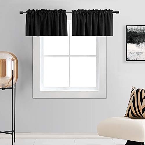 DONREN 18 Inches Long Blackout Curtain Valances by DONREN