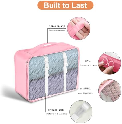 Packing Cubes for Travel- 8 Set Luggage Organizer Bags for Family, Mesh - Image 3