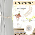 KLOGTSIND Magnetic Curtain Tiebacks, 6 Pack Wood Bead Curtain Holdbacks - Image 5