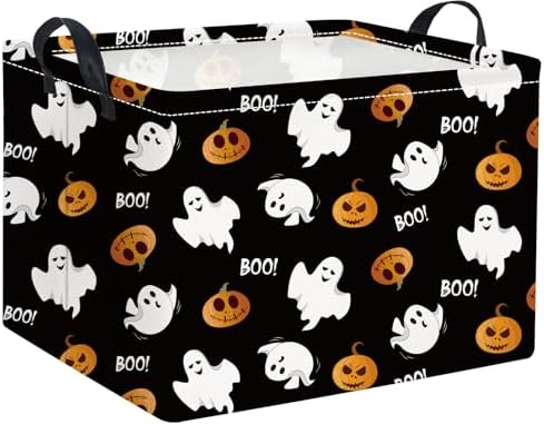 Halloween Basket Cute Baskets for Kids Pumpkin Basket Rectangular Storage Bin by TIBAOLOVER