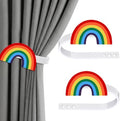 Briwooody 2 Pcs Rainbow Curtain Tiebacks Acrylic Curtain Holdbacks by Briwooody