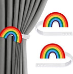 Briwooody 2 Pcs Rainbow Curtain Tiebacks Acrylic Curtain Holdbacks by Briwooody