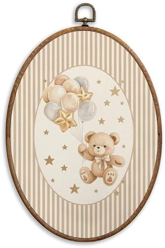 SONMYSULIL Bear Nursery Wall Art Decor, Boys Girls Room Oval Wall Hanging Decor by Unknown