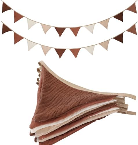 19.6ft Pennant Banners Bunting Flags, Garland Triangle Banners Fabric by Uorbmaio