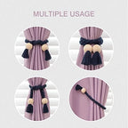 NICEEC 4 Pack Wooden Ball Magnetic Curtain Tiebacks Boho Home Decor Drape Tie - Image 6