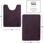 Clara Clark 2 Piece Bathroom Rugs, Velvet Memory Foam Bath Mat Set, Non-Slip - Image 2