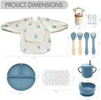 Silicone Baby Feeding Set, Divided Plate, Training Cup, Fruit Feeder & Freezer - Image 3