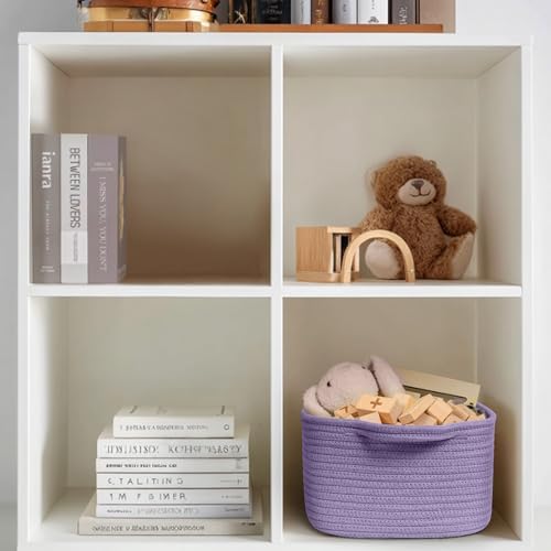 Cute Purple Gift Basket, Woven Baskets - Image 7