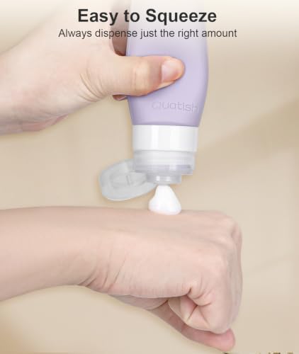 Quatish Travel Bottles for Toiletries, 3 oz Travel Containers, Butter Cream - Image 4
