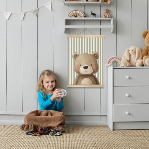 You found a duck Cute Little Bear Wall Art Decor, Nordic Woodland Animal Wall - Image 3