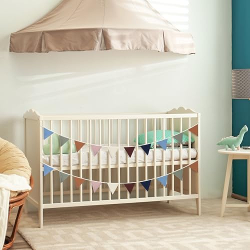 Oudain 2 Pcs Pennant Banner Flags Nursery Garland Triangle, Neutral Color - Image 4