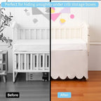 100% Cotton Scallop Edge Crib Bed Skirt, 4-Sided Soft Breathable Cotton Bedding - Image 6