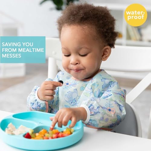 Bumkins Disney Stitch Sleeved Baby Bib – Long Sleeve Waterproof Fabric Feeding - Image 2