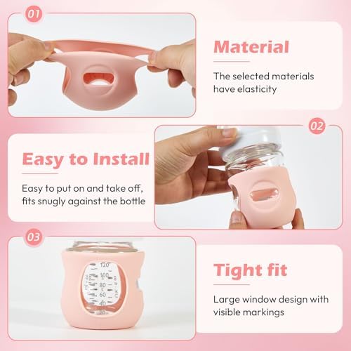 3 Pack Silicone Sleeves for Philips Avent Natural Glass Baby Bottles, 4 oz - Image 5