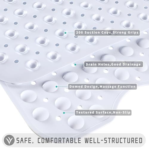 Yimobra Non Slip Bath Mat for Tub 40x16, Extra Long Bath Tub Mat - Image 6