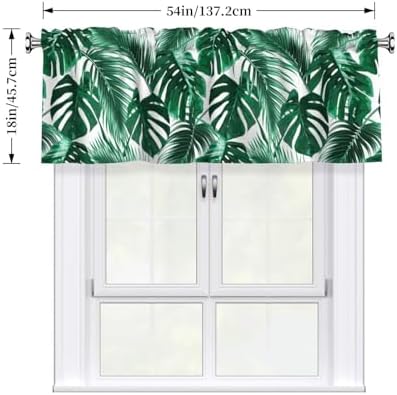 Tropical Palm Leaf Botanical Kitchen Window Valance 54x18 Inch - Image 4