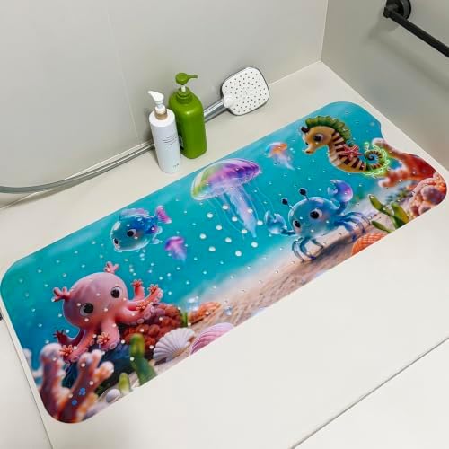 Bathtub_Shower_MAT Ocean World，Beach Bathroom Rugs/Baby Bath mat/Blue tub mat - Image 2