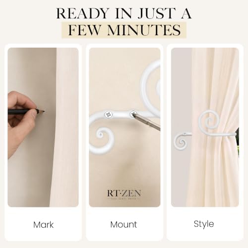 RTZEN Metal Curtain Tiebacks, Drapery Holders - Image 7