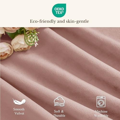 StangH 4-Panel Set Velvet Window Valance, 52x18 Inch, Dusty Rose - Image 7